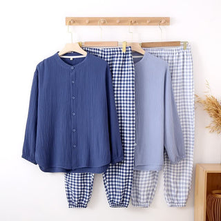 Loungewear-Set mit gemischtem Vichy-Karo-Muster - image 0