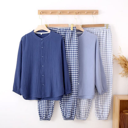 Loungewear-Set mit gemischtem Vichy-Karo-Muster - image 0