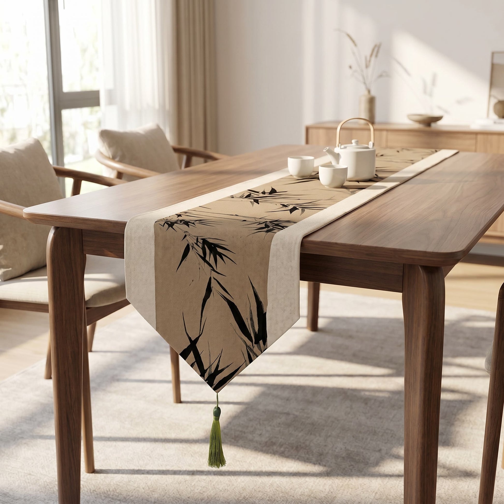 Tischläufer aus Bambus, braun getönt - image 1