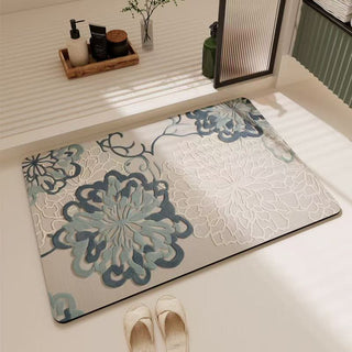 Weicher, rutschfester Badezimmerteppich mit floralem Prägemuster - 23" × 35" - image 0