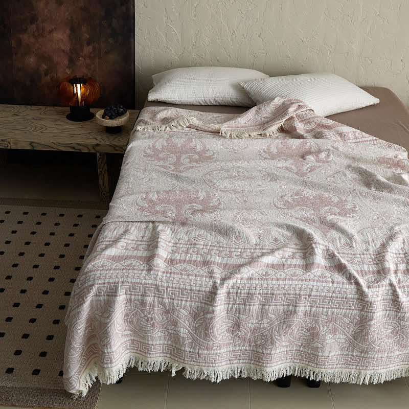 Baumwolldecke mit rosa floralem Rankenmuster - image 3