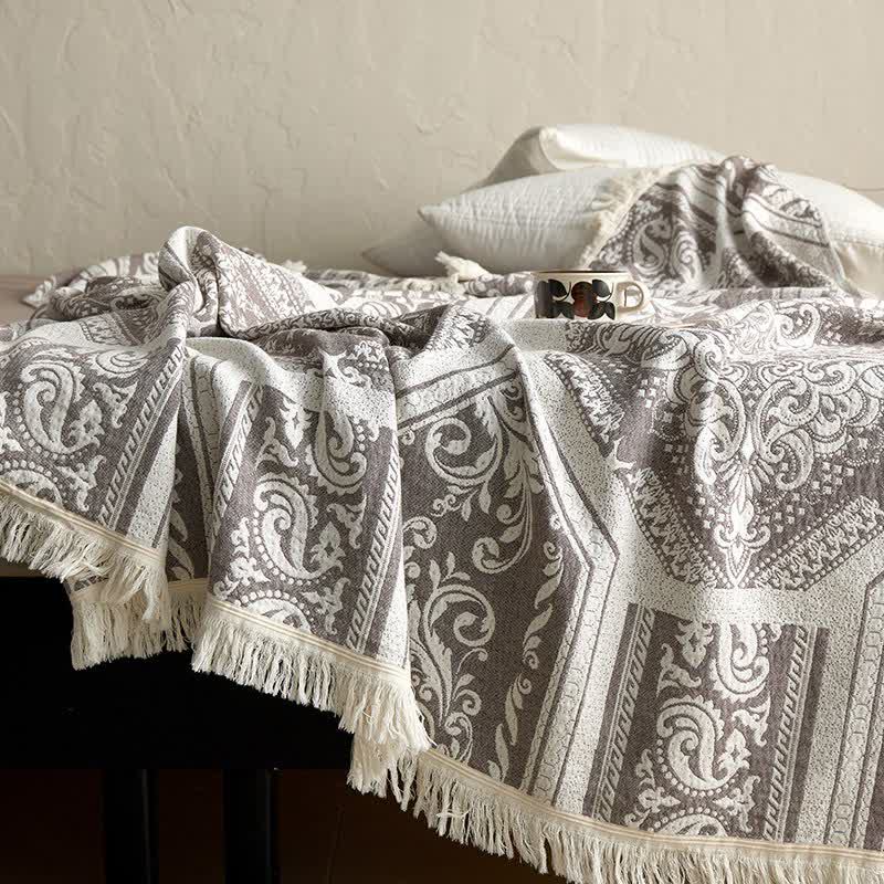 Baumwolldecke mit Damast-Paisley-Muster - image 7