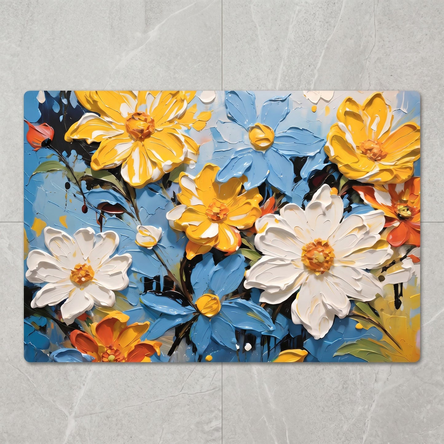 Lebhafter Badezimmerteppich im impressionistischen Blumenstil - image 1