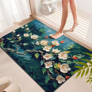 Badezimmerteppich „Impressionistische Magnolien“ - 31" × 120cm - image 0