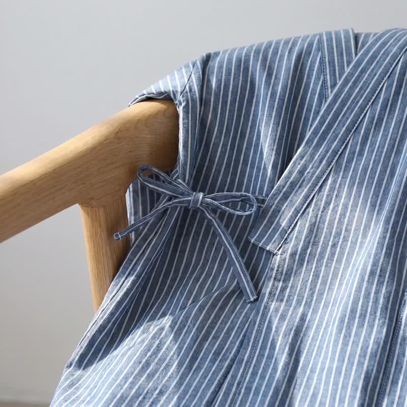 Unisex-Kimono-Pyjama aus gestreiftem Baumwollgaze - image 2