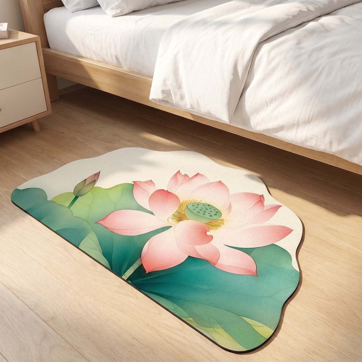 Orientalischer Lotusblumen-Badezimmerteppich - image 2