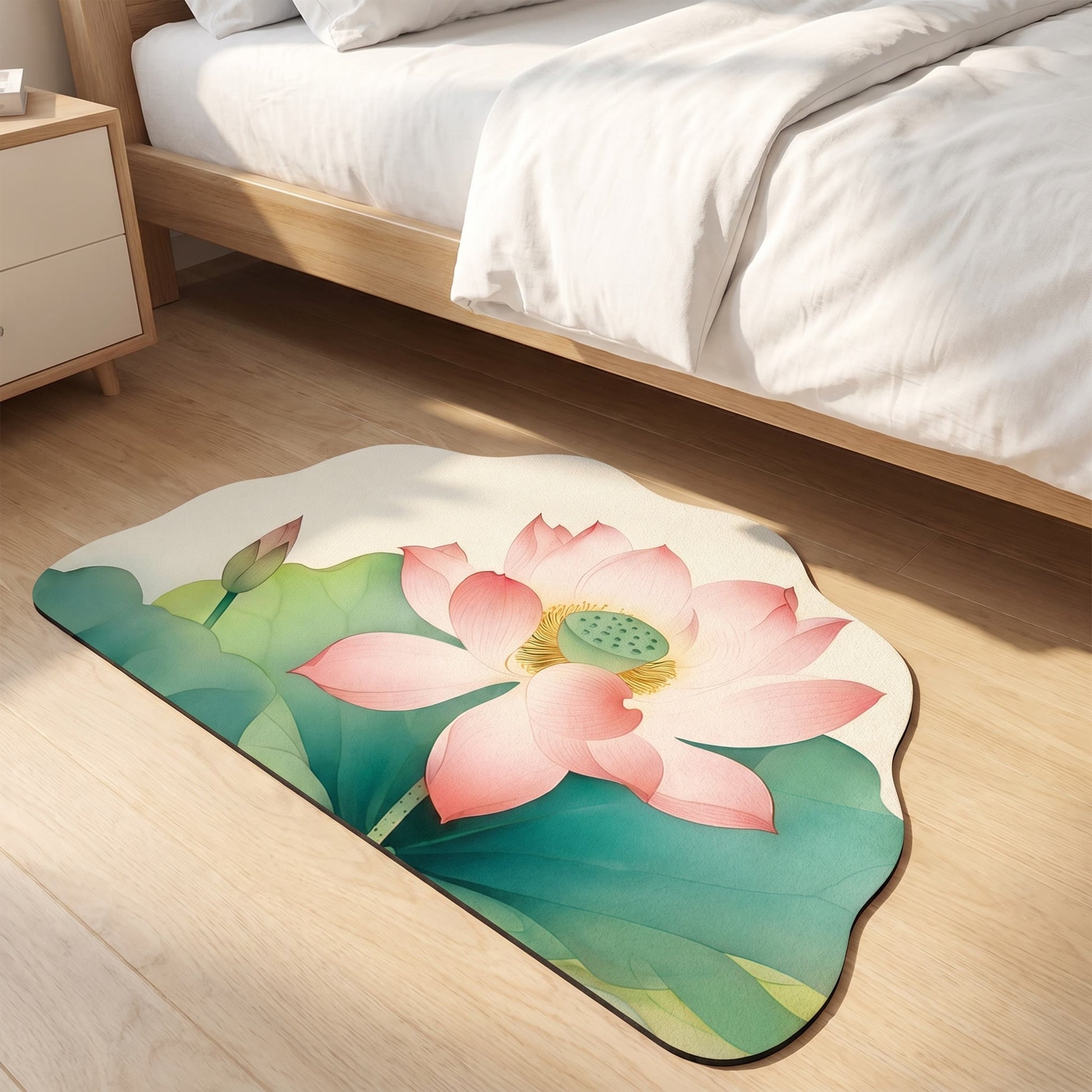 Orientalischer Lotusblumen-Badezimmerteppich - image 2