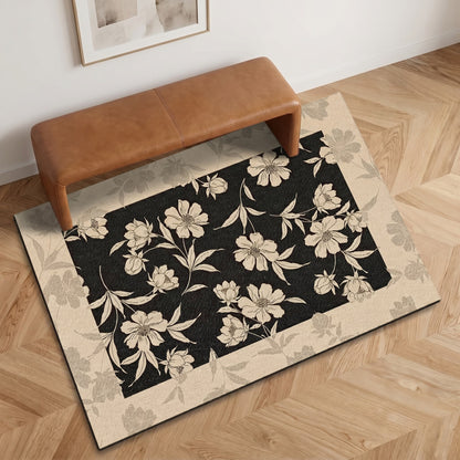 Vintage Badezimmerteppich mit Pfingstrosenmuster und Kieselgur - image 2