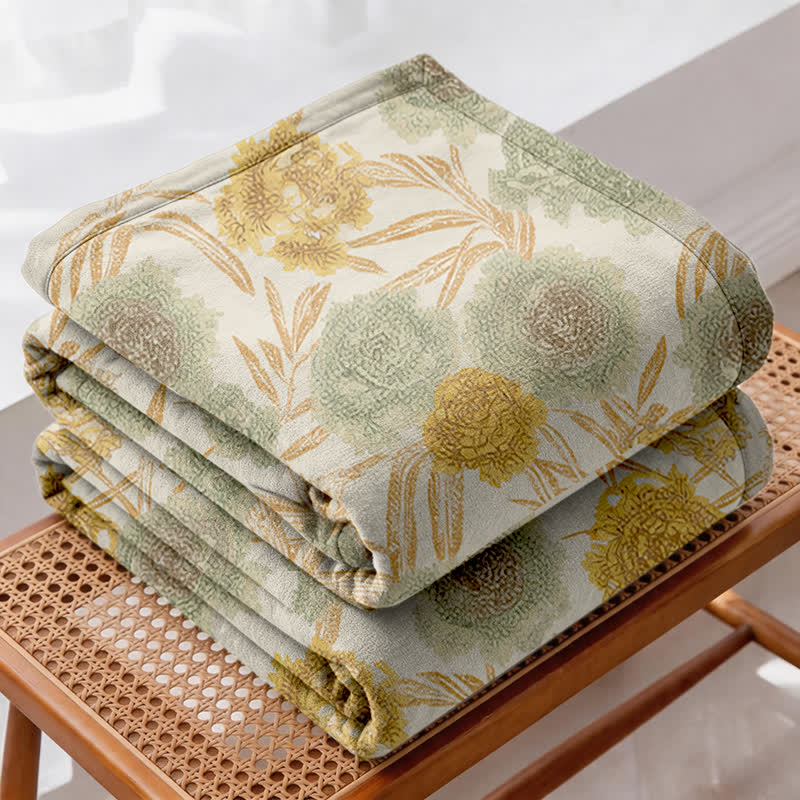 Retro-Bettdecke aus Baumwollgaze mit botanischem Flair - image 3