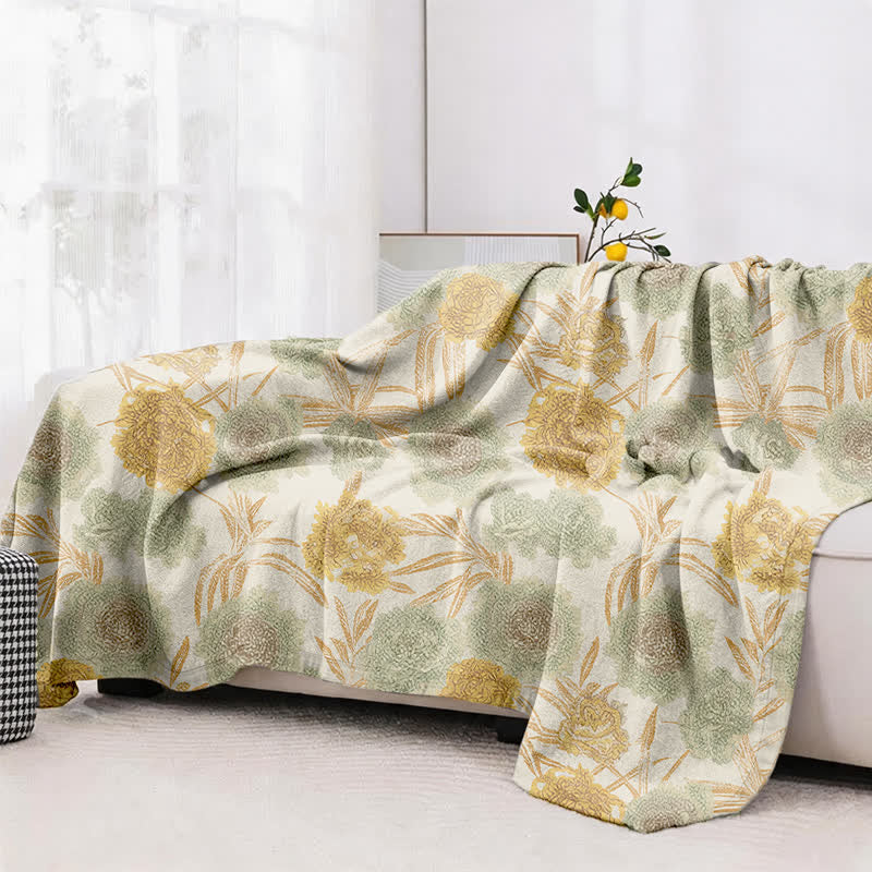 Retro-Bettdecke aus Baumwollgaze mit botanischem Flair - image 4