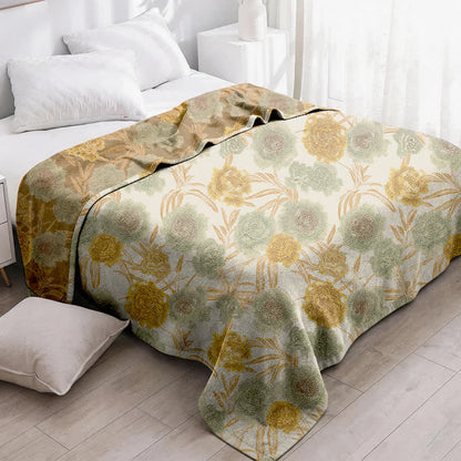 Retro-Bettdecke aus Baumwollgaze mit botanischem Flair - image 2