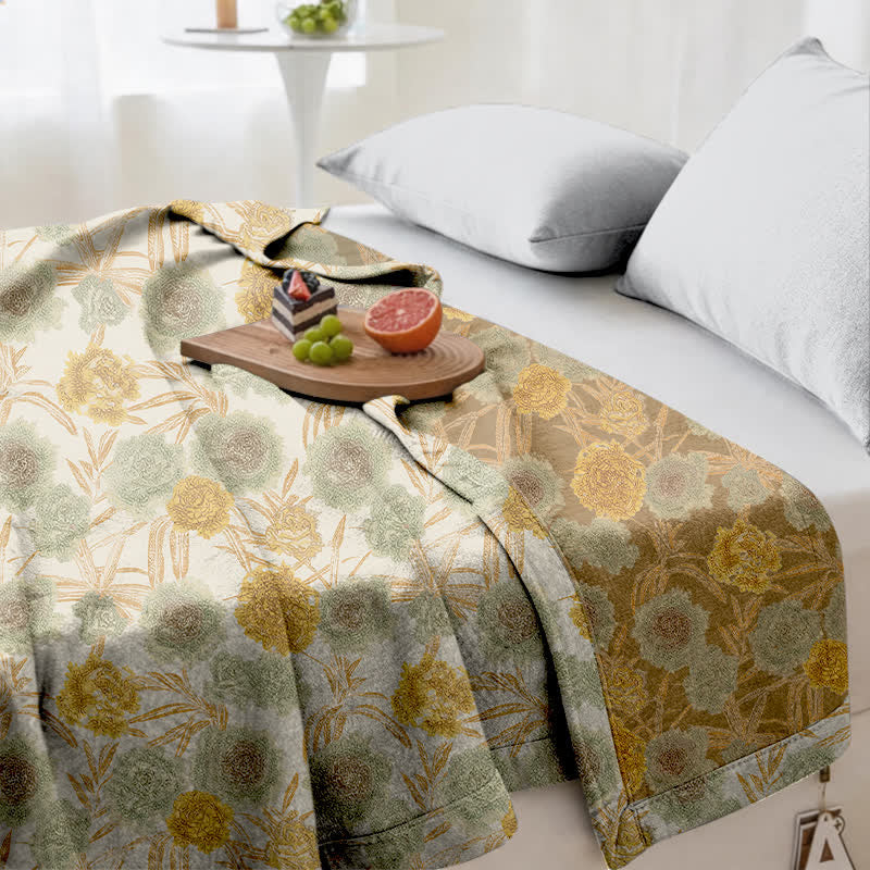 Retro-Bettdecke aus Baumwollgaze mit botanischem Flair - image 5