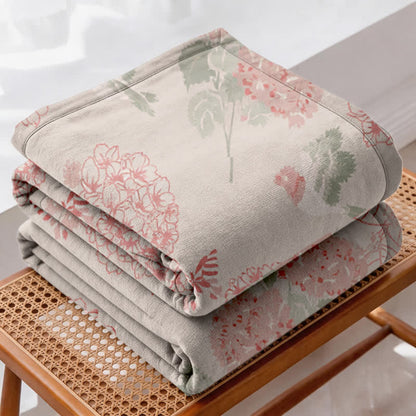 Jacquard-Steppdecke mit rosa Hortensienmuster aus Bohnenpaste - image 3