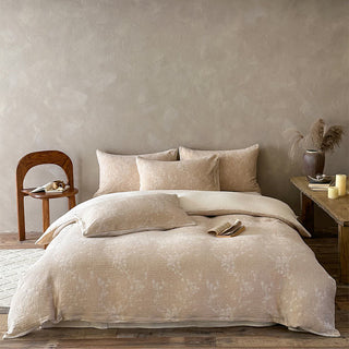 Bettwäsche-Set „Camel Botanical Blossom Jacquard Cotton“ - Kamel - Spannbettlaken - König - image 0