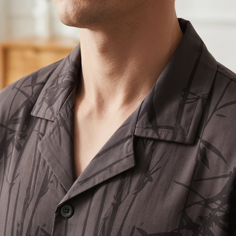 Loungewear-Set aus 100 % Baumwolle mit dunklen Bambusknöpfen - image 4