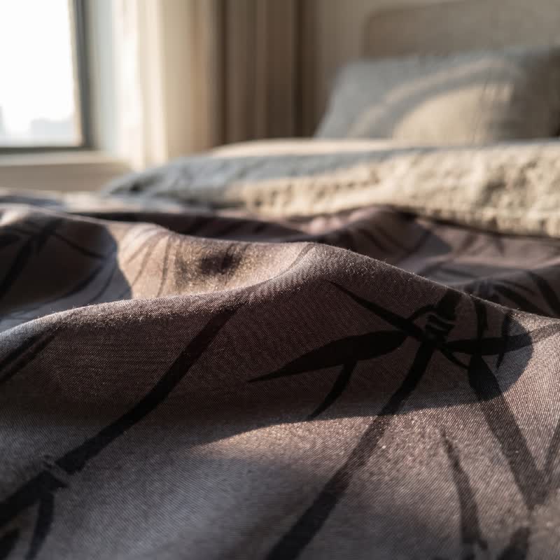 Loungewear-Set aus 100 % Baumwolle mit dunklen Bambusknöpfen - image 7