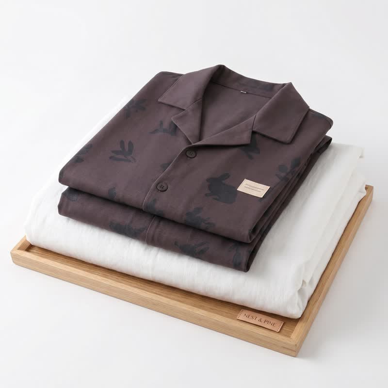 Loungewear-Set aus 100 % Baumwolle mit Kaninchen- und Pflanzenmuster - image 6