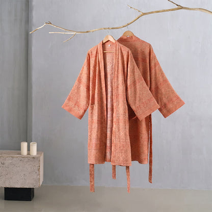 Kimono-Bademantel aus Baumwolle mit ethnischem geometrischem Muster - image 2