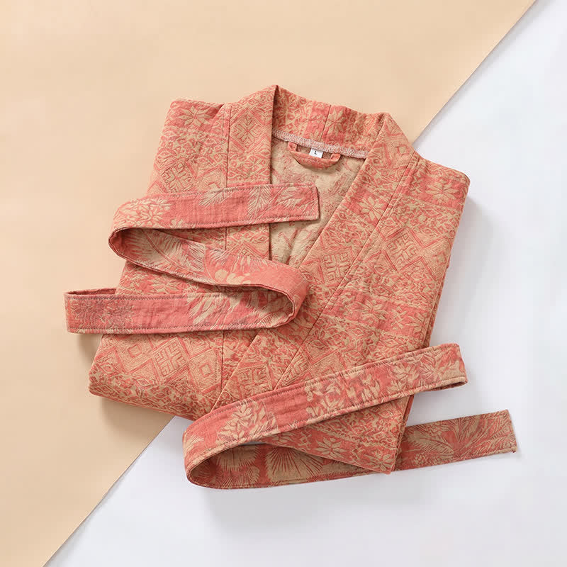 Kimono-Bademantel aus Baumwolle mit ethnischem geometrischem Muster - image 8