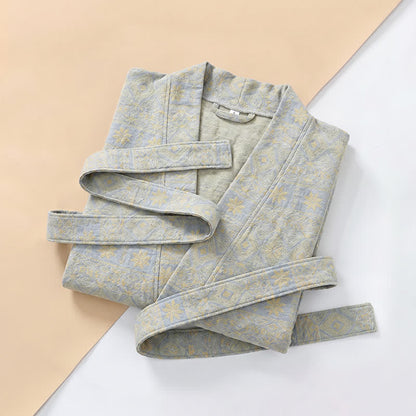 Kimono-Bademantel aus Baumwolle mit ethnischem geometrischem Muster - image 14
