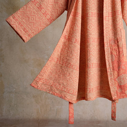 Kimono-Bademantel aus Baumwolle mit ethnischem geometrischem Muster - image 4
