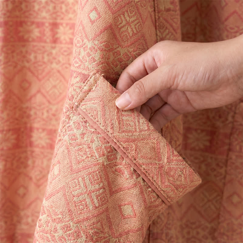 Kimono-Bademantel aus Baumwolle mit ethnischem geometrischem Muster - image 6