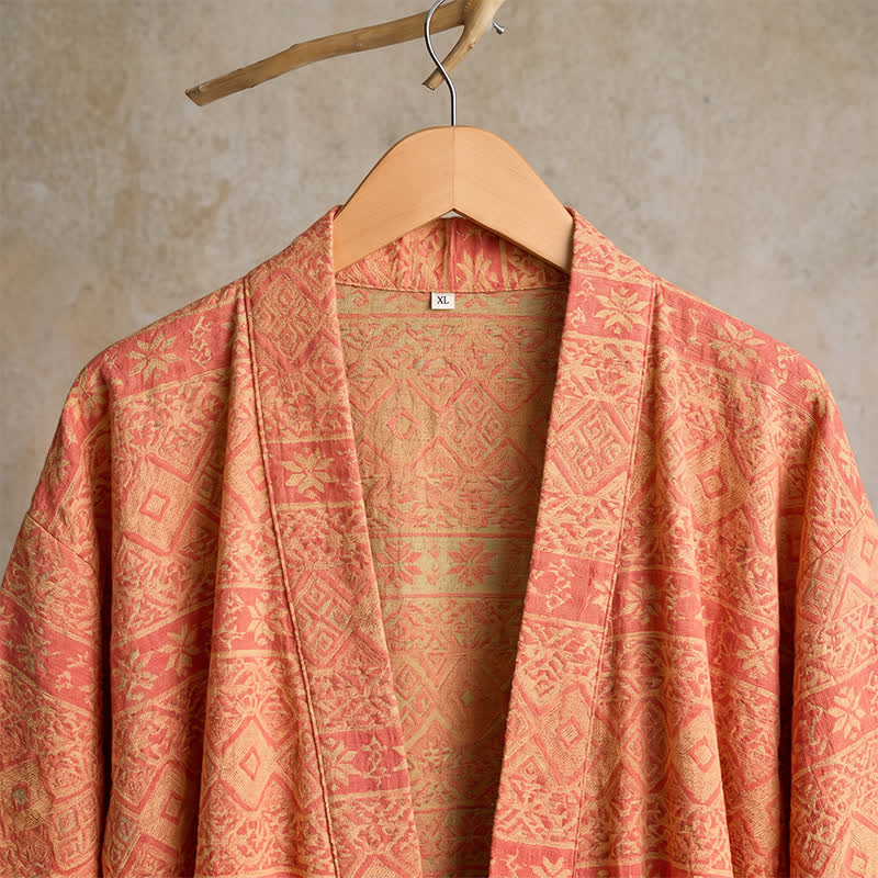 Kimono-Bademantel aus Baumwolle mit ethnischem geometrischem Muster - image 5