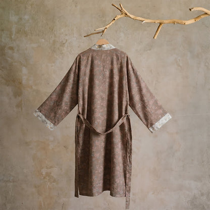 Wendbarer Kimono-Bademantel aus Baumwolle mit Blumenmuster - image 13