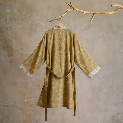 Wendbarer Kimono-Bademantel aus Baumwolle mit Blumenmuster - image 2