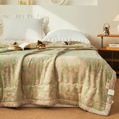Garngefärbte Boho-Blumen-Jacquard-Musselindecke - image 2