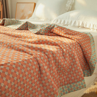 Wende-Steppdecke aus garngefärbtem Jacquard-Musselin - Königin - image 0
