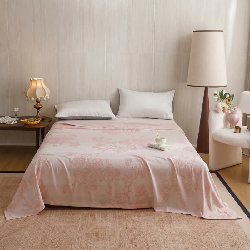 Mehrfarbige Patchworkdecke aus Bambusfasern mit floralem Rankenmuster - Rosa - Königin - image 8