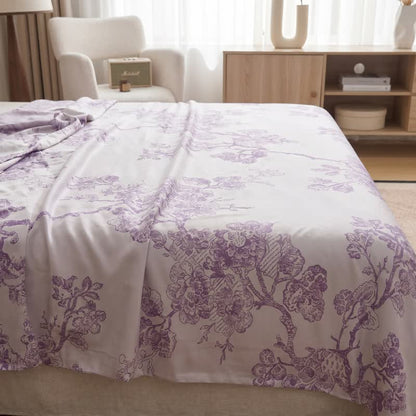 Mehrfarbige Patchworkdecke aus Bambusfasern mit floralem Rankenmuster - image 3