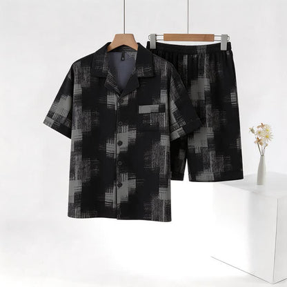 Loungewear-Set in Übergröße mit dunklem, abstraktem Muster - image 1