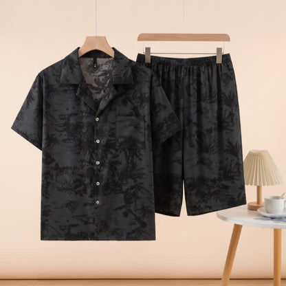 Unisex-Pyjama-Set mit dunklem Muster - Schwarz - 3XL - image 0