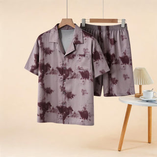Unisex-Loungewear-Set in Mokka-Tie-Dye-Optik - Braun - XXXL - image 0