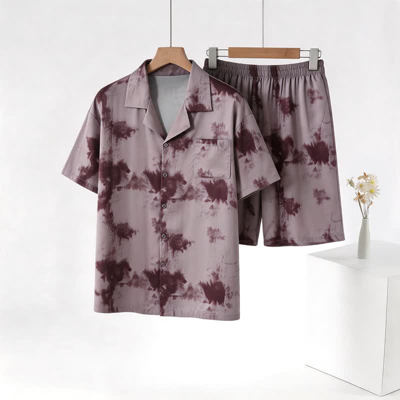 Unisex-Loungewear-Set in Mokka-Tie-Dye-Optik - image 1