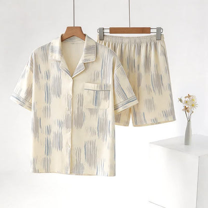 Unisex-Loungewear-Set aus gestreifter Modal-Baumwolle - image 1