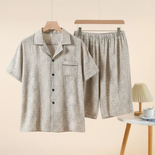 Unisex Loungewear-Set mit geometrischem Muster - Beige - 3XL - image 0