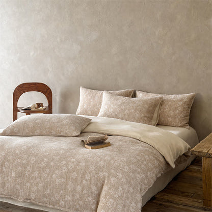 Bettwäsche-Set aus Baumwolle mit Kamel- und Blumenmuster (Jacquard) - image 1