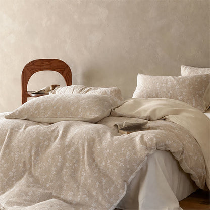 Bettwäsche-Set aus Baumwolle mit zartem Kamel- und zartem Blumenmuster (Jacquard) - image 3