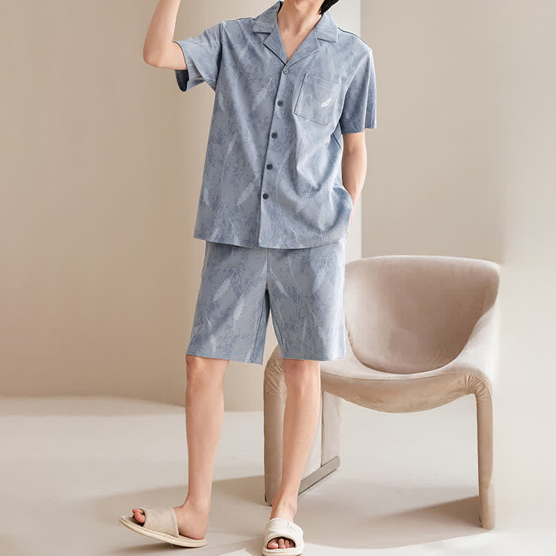 Unisex-Pyjama-Set aus reiner Baumwolle mit Federn - image 1