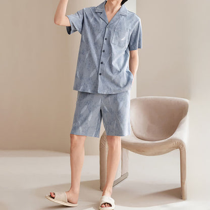 Unisex-Pyjama-Set aus reiner Baumwolle mit Federn - image 1