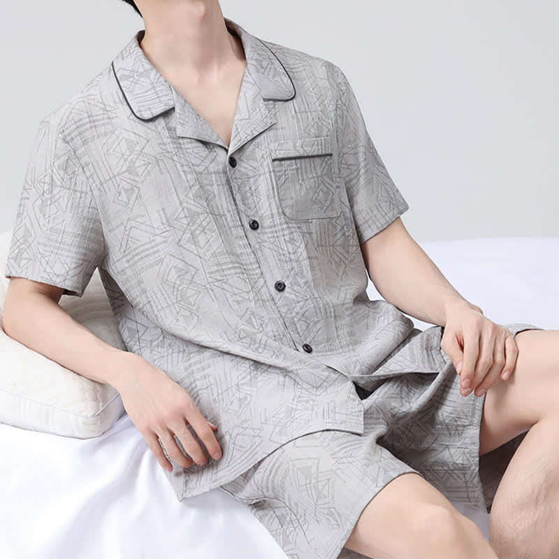 Unisex Loungewear-Set mit geometrischem Muster - Grau - 3XL - image 2