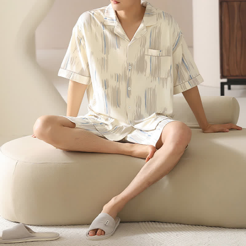 Unisex-Loungewear-Set aus gestreifter Modal-Baumwolle - image 2