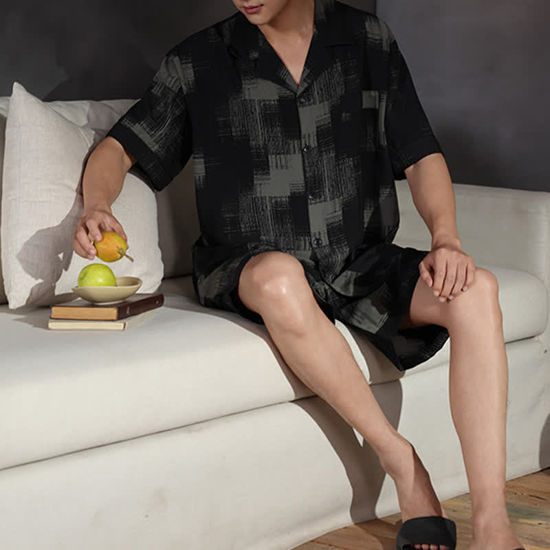 Loungewear-Set in Übergröße mit dunklem, abstraktem Muster - image 3