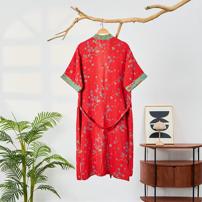 Kimono-Bademantel aus Musselin mit kurzen Ärmeln - image 10