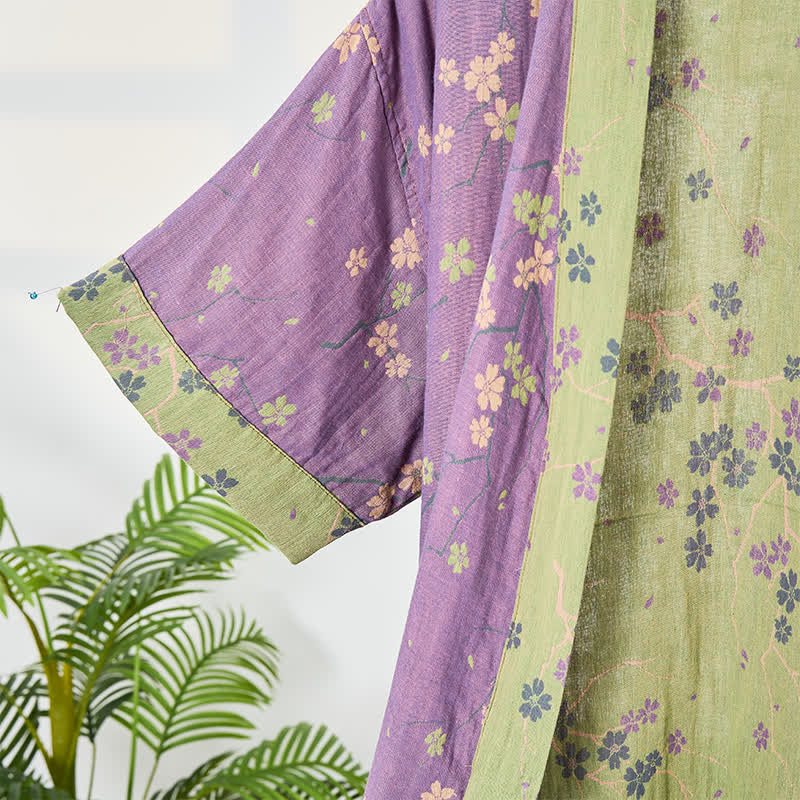 Kimono-Bademantel aus Musselin mit kurzen Ärmeln - image 6