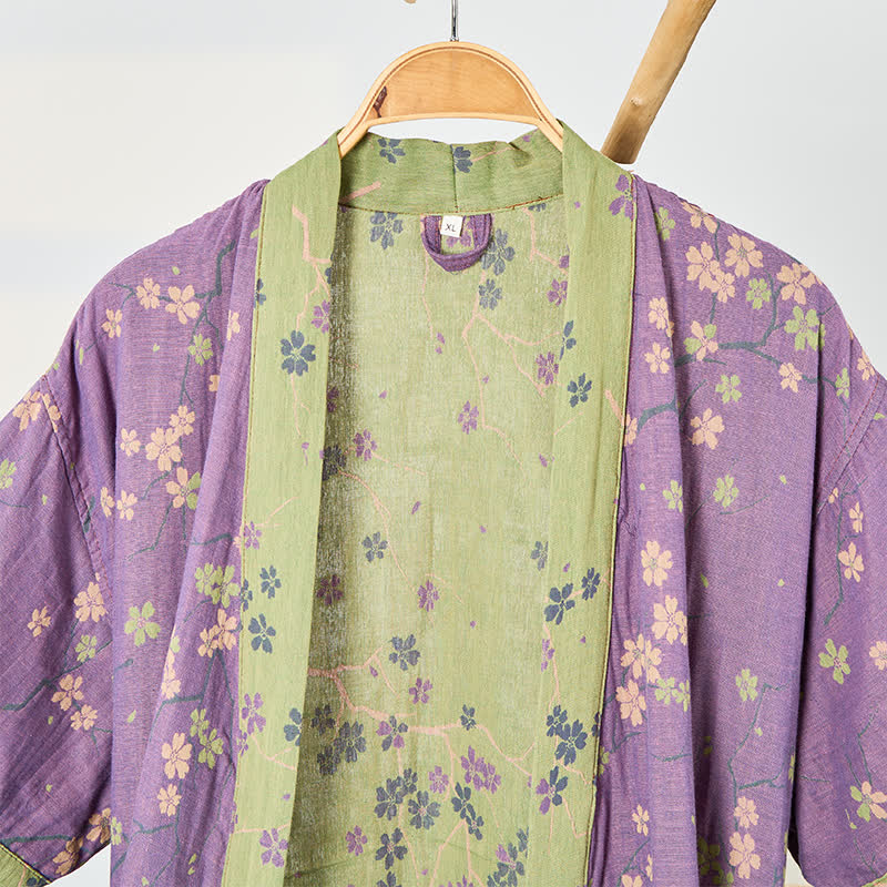 Kimono-Bademantel aus Musselin mit kurzen Ärmeln - image 2