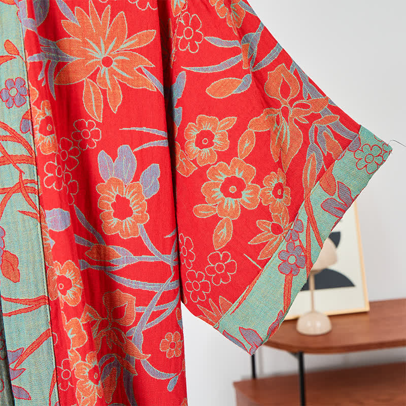 Kimono-Bademantel aus böhmischem Musselin mit Blumenmuster - image 5